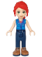 Minifig No: frnd0284  Name: Friends Mia - Dark Blue Trousers, Dark Azure Plaid Shirt, Red Ponytail