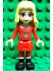 Minifig No: frnd029  Name: Friends Christina - Red Skirt and Leggings, Red Long Sleeve Christmas Top