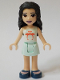 Minifig No: frnd0343  Name: Friends Emma - Light Aqua Skirt, White and Light Aqua Top with Coral Flamingo Birds