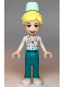 Minifig No: frnd0358  Name: Friends Dr. Maria - Dark Turquoise Trousers, White Top