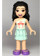 Minifig No: frnd0360  Name: Friends Emma - Light Aqua Layered Skirt, White and Light Aqua Top with Coral Flamingo Birds