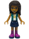 Minifig No: frnd0415  Name: Friends Andrea - Dark Blue Skirt, Dark Turquoise Jacket over White Top with Crown