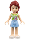 Minifig No: frnd045  Name: Friends Mia - Bright Light Blue Skirt, Green Top with White Stripes