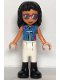 Minifig No: frnd0468  Name: Friends Savannah - Medium Blue Vest, White Riding Pants, Black Boots