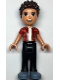 Minifig No: frnd0499  Name: Friends River - Sand Blue Shoes, Black Jeans, Red Checkered Shirt with White Undershirt