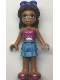 Minifig No: frnd0503  Name: Friends Layla - Medium Blue Skirt, Dark Pink Top with Metallic Pink Belt, Sunglasses