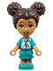 Minifig No: frnd0516  Name: Friends Liz - Micro Doll, Dark Turquoise Dress and Rainbow Hoodie