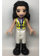 Minifig No: frnd0540  Name: Friends Emma - Neon Yellow Safety Vest, White Trousers with Black Boots