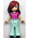 Minifig No: frnd0582  Name: Friends Paisley - Dark Pink Hoodie, Light Aqua Trousers Bell-Bottoms, Dark Blue Shoes