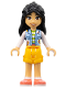 Minifig No: frnd0583  Name: Friends Liann - Bright Light Blue Vest with Pockets, Bright Light Orange Shorts, Coral Shoes