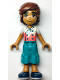 Minifig No: frnd0593  Name: Friends Leo - White and Coral Chef Shirt with Sprinkles, Dark Turquoise Cropped Trousers, Dark Blue Shoes