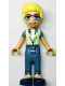 Minifig No: frnd0594  Name: Friends Olly - Yellowish Green and Sand Green Unbuttoned Shirt, Sand Blue Trousers, Dark Blue Shoes