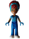 Minifig No: frnd0597  Name: Friends Gabriela - Medium Blue Shirt with Stethoscope, Blue Trousers, White Shoes, Medium Azure Head Wrap