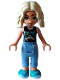Minifig No: frnd0604  Name: Friends Nova - Black and White Shirt with Video Game Controller, Sand Blue Trousers with Cuffs, Dark Turquoise Shoes