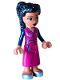 Minifig No: frnd0610  Name: Friends Hale - Magenta Jacket and Skirt, Silver Shoes