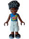 Minifig No: frnd0629  Name: Friends Zac - Blue Shirt with Red Symbols and Yellow Splotches, White Cropped Trousers, Black Shoes