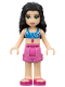 Minifig No: frnd063  Name: Friends Emma - Dark Pink Shorts, Bikini Top With Whistle, Bow