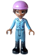 Minifig No: frnd0633  Name: Friends Aliya - Bright Light Blue Jacket, Sand Blue Trousers, Black Boots, Medium Lavender Horse Riding Helmet