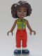 Minifig No: frnd0670  Name: Friends Aliya - Lime Top, Red Trousers, Dark Blue Shoes