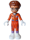 Minifig No: frnd0692  Name: Friends Olivia (Adult) - Astronaut, Reddish Orange Spacesuit