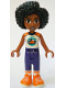 Minifig No: frnd0758  Name: Friends Jamila - White Sleeveless Top with Tent, Dark Purple Trousers, Orange Shoes