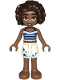 Minifig No: frnd0764  Name: Friends Aliya - Dark Blue Top, White Skirt with Stars