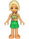 Minifig No: frnd0767  Name: Friends Sara - Lime Bikini Top, Ostomy Bag, Bright Green Shorts