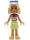 Minifig No: frnd0772  Name: Friends Nova - Medium Lavender Sleeveless Hoodie with Dachshund, Yellowish Green Shorts, Bright Light Yellow Sandals, Glasses