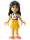 Minifig No: frnd0776  Name: Friends Liann - White Tank Top, Bright Light Orange Shorts, Coral Shoes