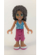 Minifig No: frnd078  Name: Friends Andrea, Magenta Cropped Trousers, Medium Azure Top with White Trim