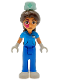 Minifig No: frnd0780  Name: Friends Eniko - Dark Azure Shirt, Blue Trousers, Nurse Hat