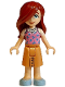 Minifig No: frnd0784  Name: Friends Paisley - Bright Pink Tank Top, Nougat Skirt Mid-Length, Bright Light Blue Shoes