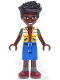 Minifig No: frnd0792  Name: Friends Zac - White and Yellow Jacket, Blue Shorts, Red Shoes