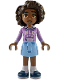 Minifig No: frnd0812  Name: Friends Aliya - Medium Lavender Hoodie, Bright Light Blue Skirt, Dark Blue Shoes