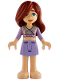 Minifig No: frnd0823  Name: Friends Paisley - Sand Green Top, Lavender Skirt, Bare Feet
