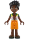 Minifig No: frnd0824  Name: Friends Zac - Bright Green, Bright Pink, Lime and White Open Shirt, Orange Shorts, Dark Green Sandals