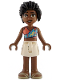 Minifig No: frnd0825  Name: Friends Celine - Coral, Medium Azure and Bright Light Yellow Top, White Skirt, Tan Sandals