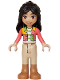 Minifig No: frnd0845  Name: Friends Liann - Coral Patchwork Jacket, Tan Trousers with Medium Nougat Boots