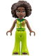 Minifig No: frnd0855  Name: Friends Aliya - Lime Top with Snowflakes and Christmas Gift and Trousers Bell-Bottoms with Dark Red Shoes