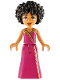 Minifig No: frnd0874  Name: Friends Zahra - Magenta Dress with Gold and Dark Blue Trim