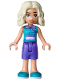 Minifig No: frnd0880  Name: Friends Nova - Dark Turquoise Sleeveless Hoodie, Dark Purple Shorts, Dark Turquoise Shoes