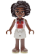Minifig No: frnd0891  Name: Friends Aliya - Bright Pink, Red and White Sleeveless Shirt, White Skirt, Tan Sandals