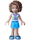 Minifig No: frnd0897  Name: Friends Aliya - Sand Blue Vest, Blue Skirt, Metallic Light Blue Shoes