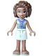 Minifig No: frnd0907  Name: Friends Aliya - Sand Blue Vest, White Skirt, Tan Sandals