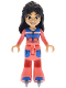 Minifig No: frnd0927  Name: Friends Liann - Blue and Coral Ski Suit / Jacket, Trousers Bell-Bottoms, Flat Silver Skates