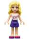 Minifig No: frnd107  Name: Friends Naya - Dark Purple Skirt, White Top with Pink Flowers