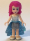 Minifig No: frnd123  Name: Friends Livi - Flat Silver Layered Skirt, White Top with Metallic Geometric, Dark Azure Sequined Cloth Skirt