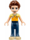 Minifig No: frnd138  Name: Friends Daniel - Dark Blue Trousers, Orange and Bright Light Yellow Polo Shirt