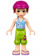 Minifig No: frnd189  Name: Friends Mia - Lime Cropped Trousers, Medium Blue Top with 3 Butterflies, Helmet
