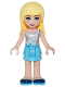 Minifig No: frnd191  Name: Friends Stephanie - Medium Azure Layered Skirt, White One Shoulder Top with Stars